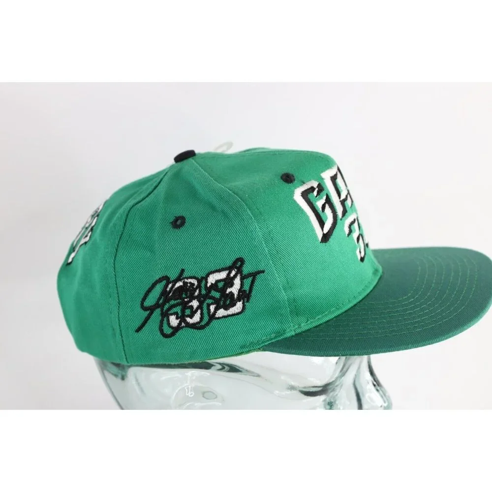 NOS Vintage 90s NASCAR Harry Gant Block Letter Spell Out Snapback Hat Green - Picture 2 of 7